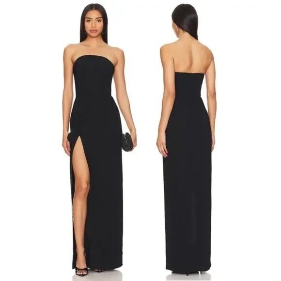 Amanda Uprichard x REVOLVE Wolfe Gown in Black Small New Womens Maxi Dress - Picture 11 of 11